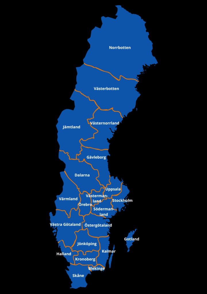 Sveriges län karta